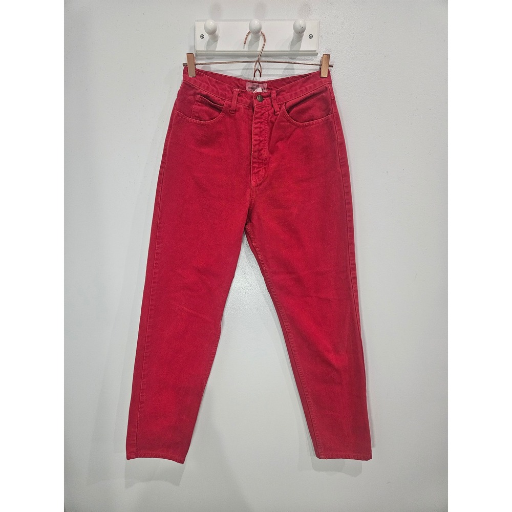 Vintage Guess by Georges Marciano Red High Waisted Tapered Jeans Made in USA 27